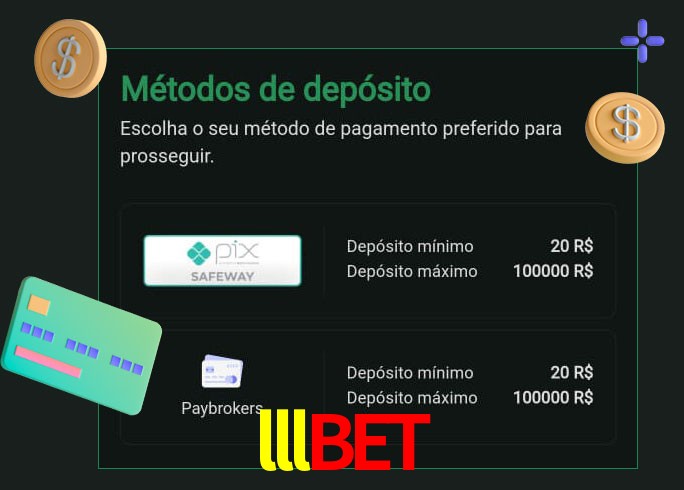 O cassino lllbet oferece uma grande variedade de métodos de pagamento